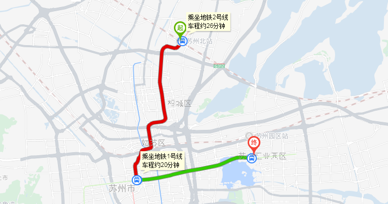 苏州北站到苏州园区香格里拉大酒店 公交路线